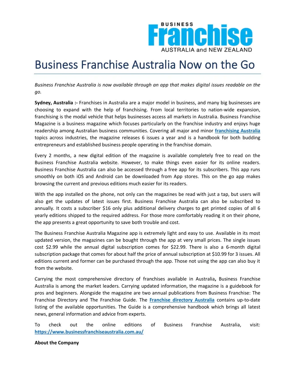 business franchise australia