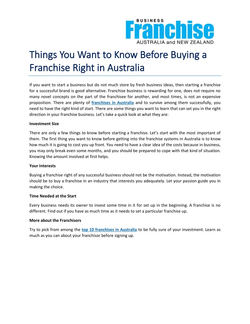 things you want to know before buying a things