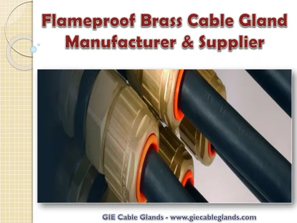 Flameproof Brass Cable Gland Manufacturer & Supplier