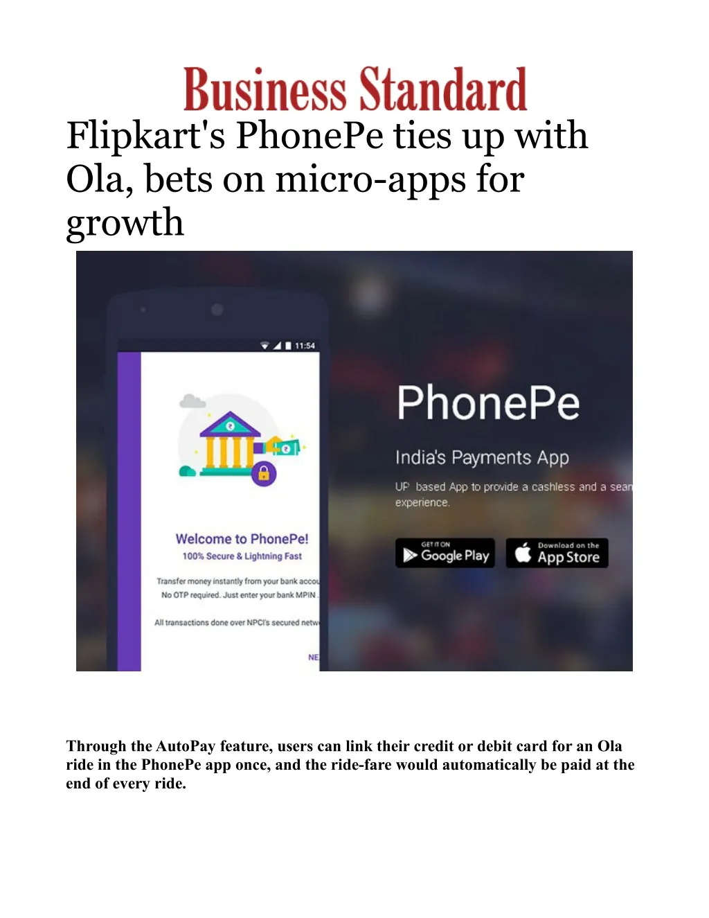 flipkart s phonepe ties up with ola bets on micro