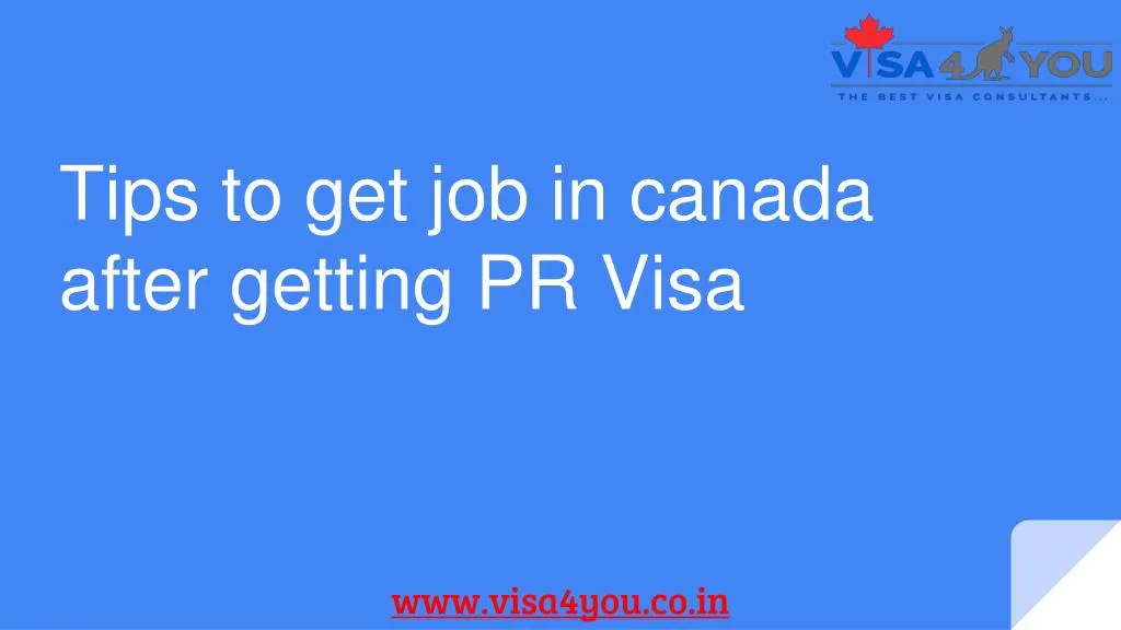tips to get job in canada after getting pr visa