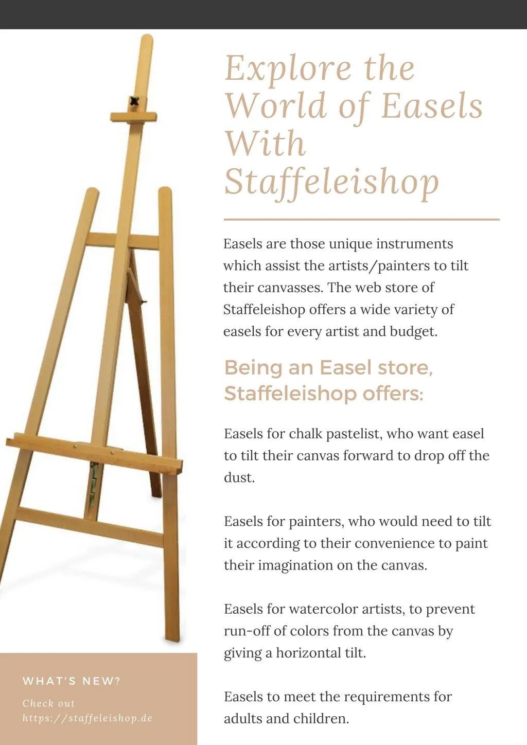 explore the world of easels with staffeleishop