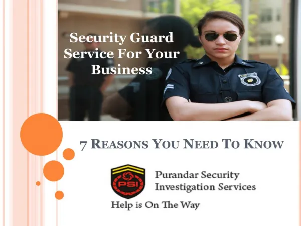 7 Reasons You Need Security Guard Service For Your Business