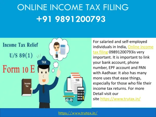 How to Online income tax filing 09891200793?