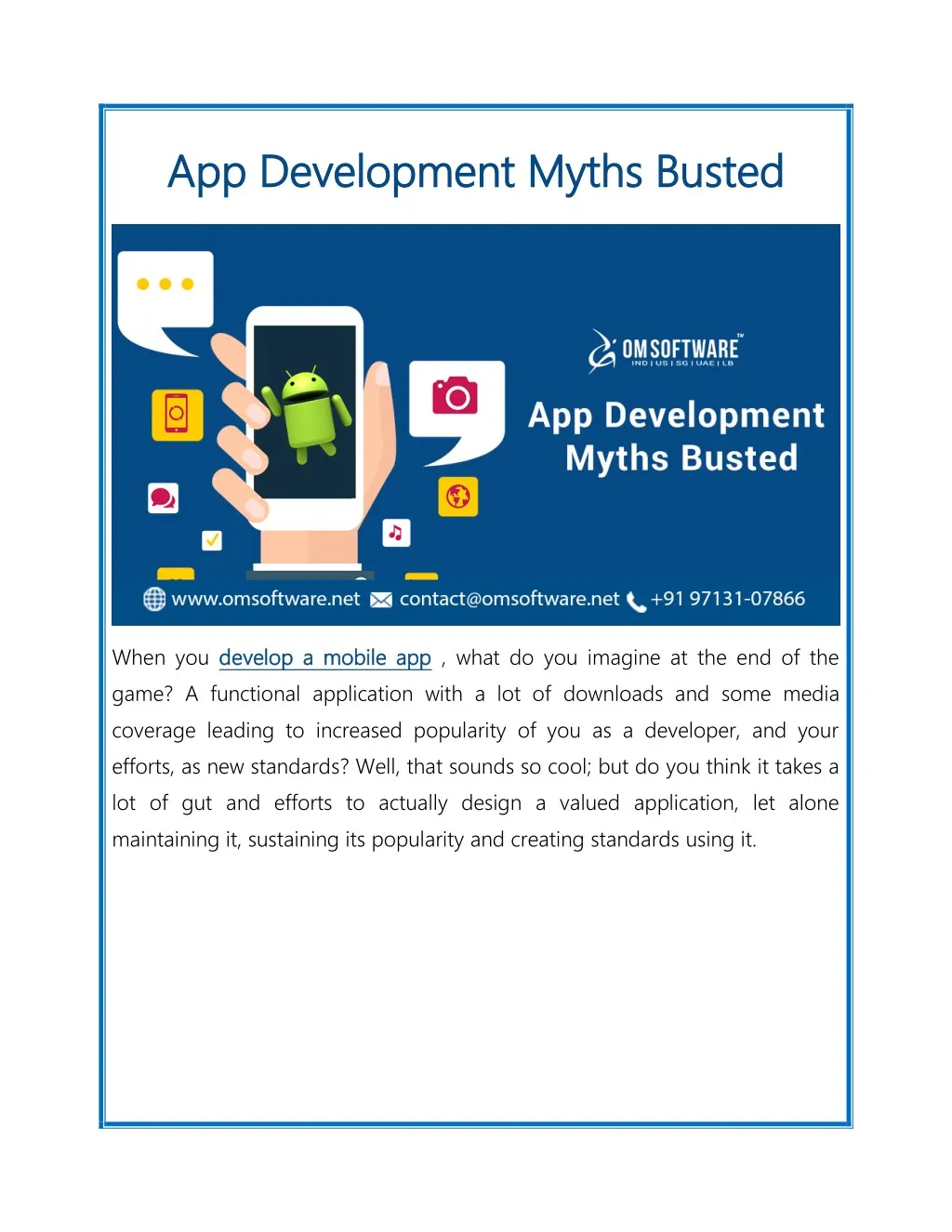 app development myths busted app development