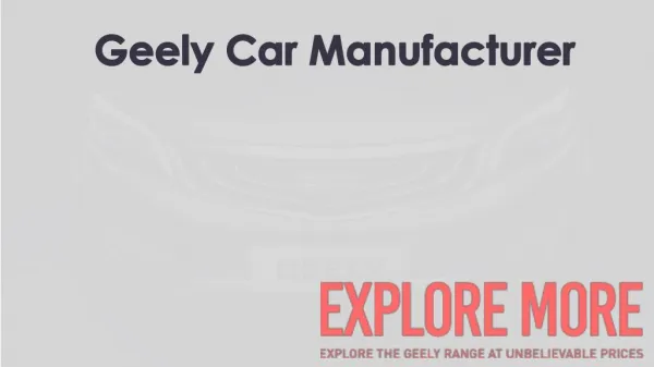 Geely Car Manufacturer | Best Car Manufacturer - Geelyoman