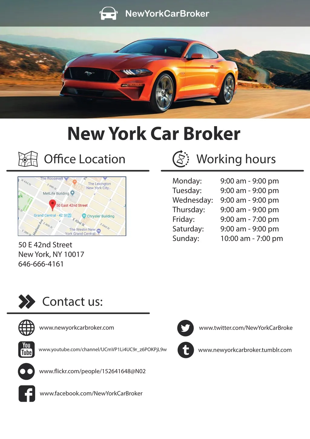 new york car broker ofce location https