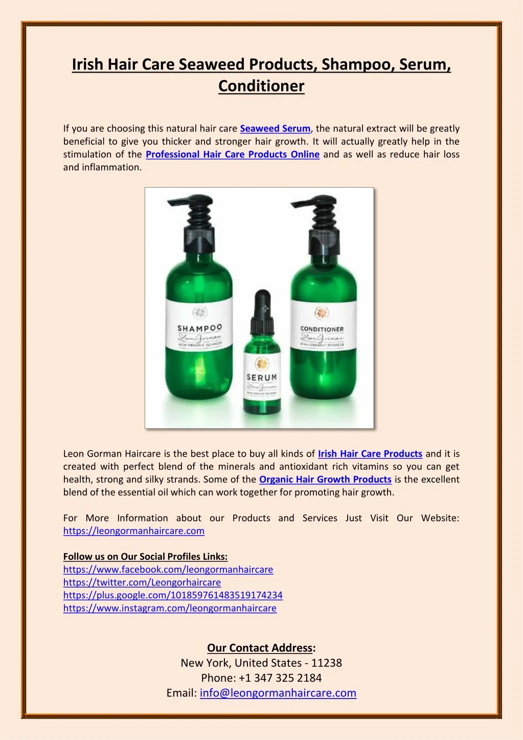 irish hair care seaweed products shampoo serum