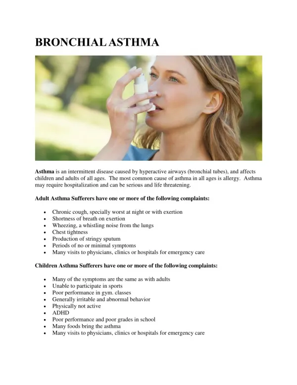 BRONCHIAL ASTHMA