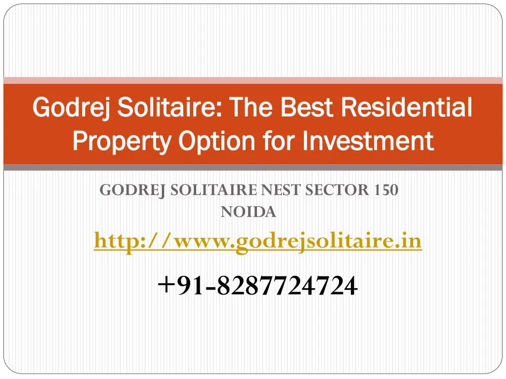 godrej solitaire the best residential property option for investment