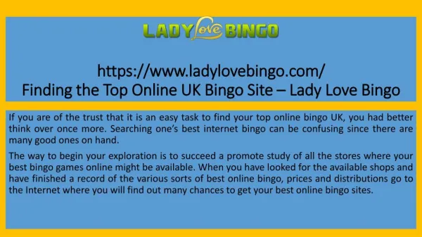Finding the Top Online UK Bingo Site – Lady Love Bingo