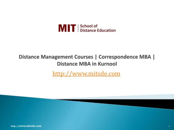 Distance Management Courses | Correspondence MBA | Distance MBA in Kurnool