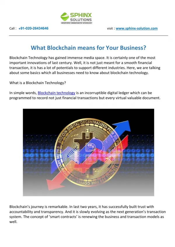 What Blockchain means for Your Business?