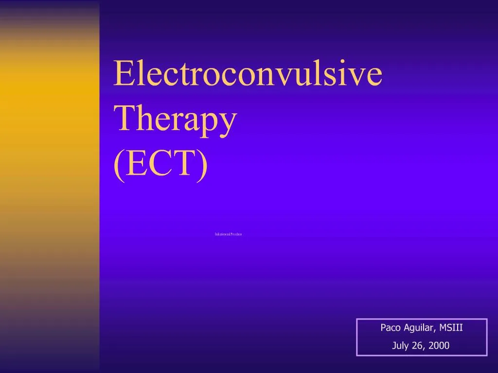 A Brief History of Electroconvulsive Therapy