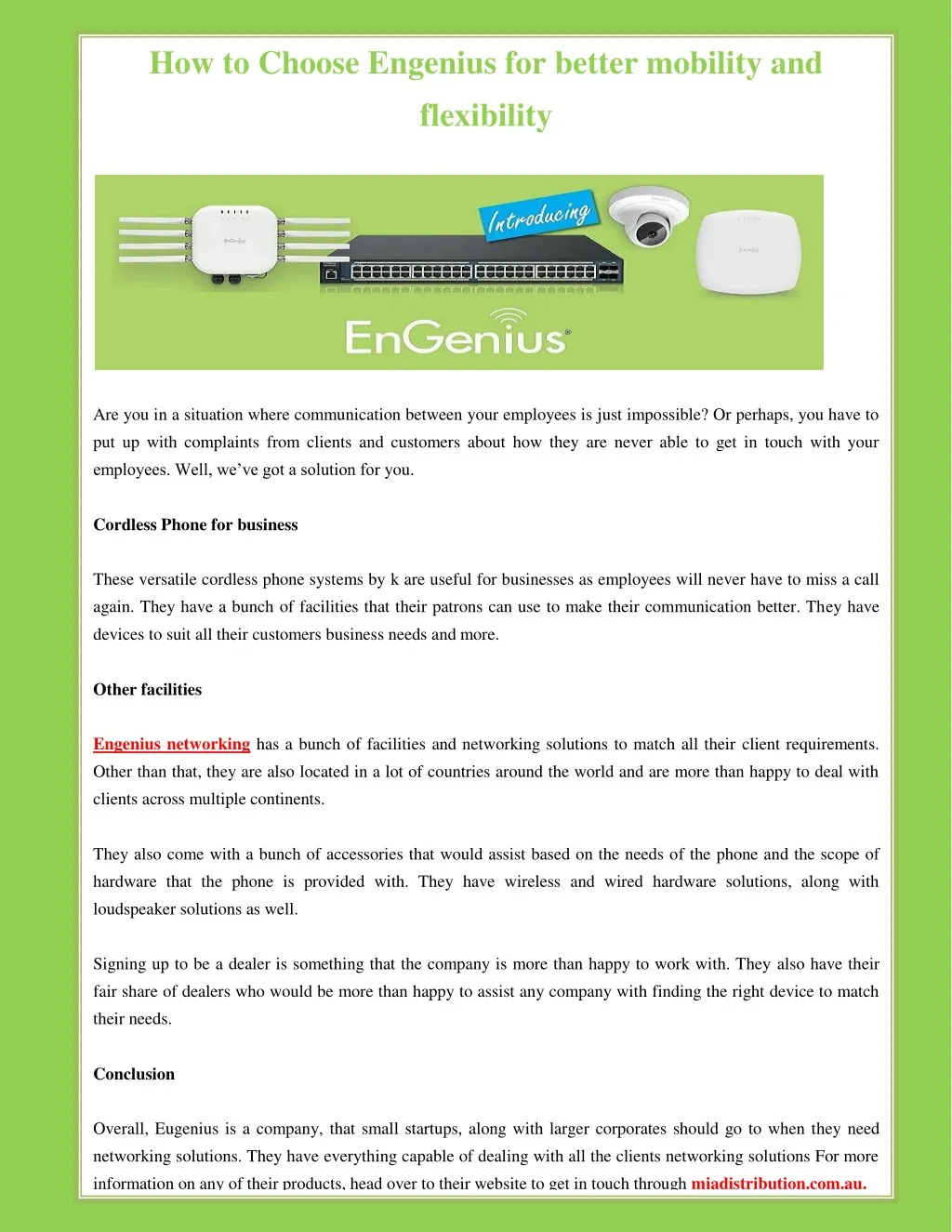 how to choose engenius for better mobility and