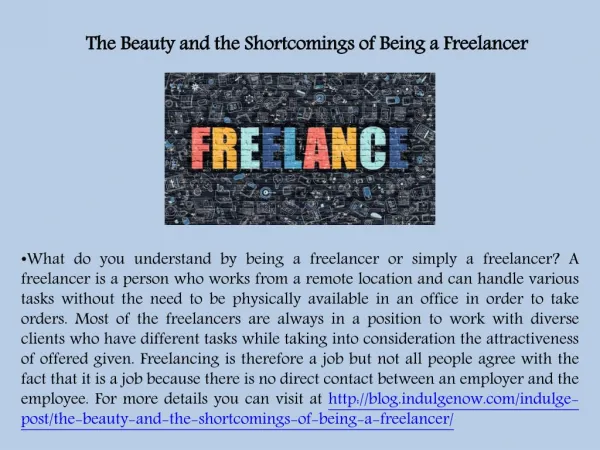 The Beauty and the Shortcomings of Being a Freelancer