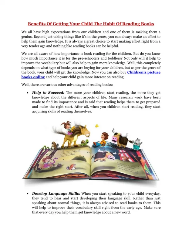 Benefits Of Getting Your Child The Habit Of Reading Books