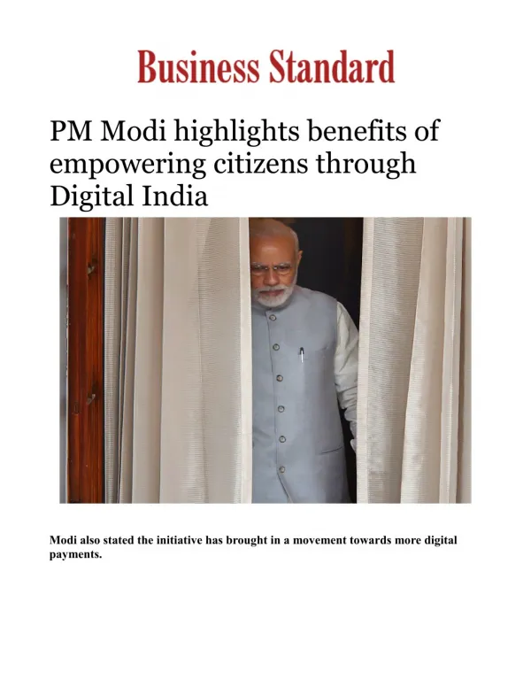 PM Modi highlights benefits of empowering citizens through Digital India 
