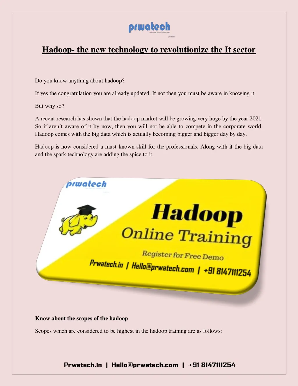 hadoop the new technology to revolutionize