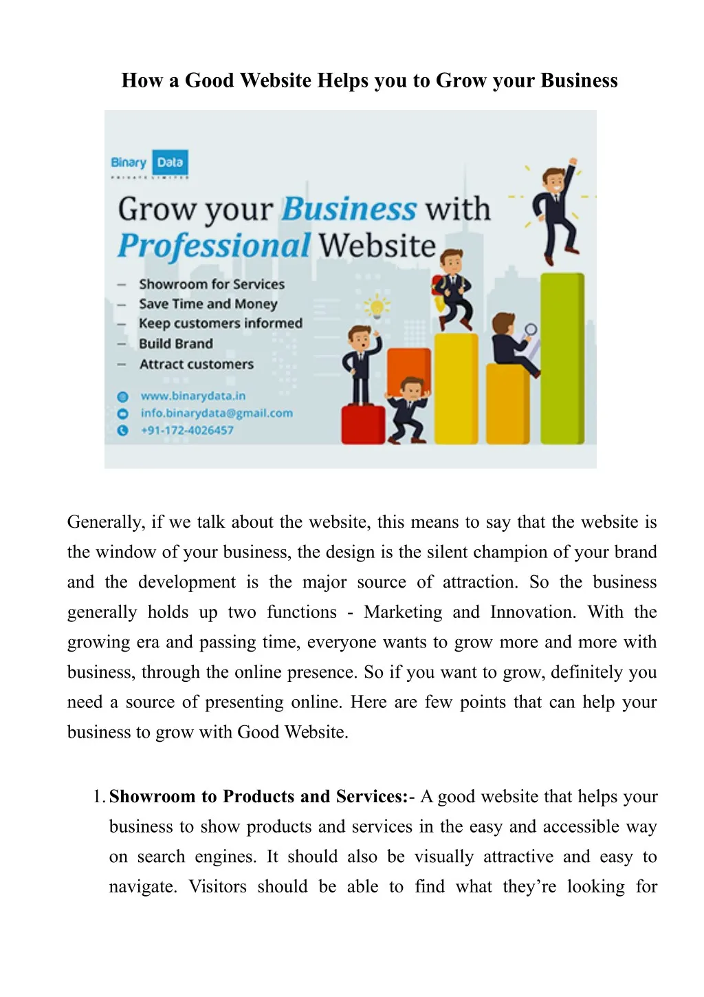 how a good website helps you to grow your business
