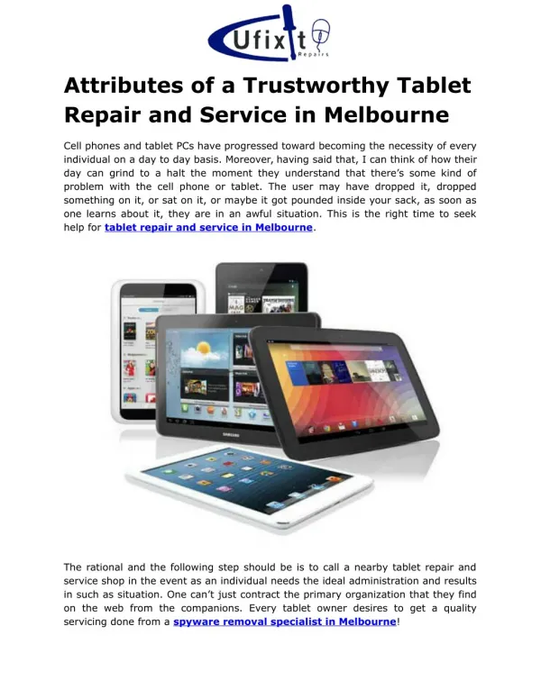 Attributes of a Trustworthy Tablet Repair and Service in Melbourne