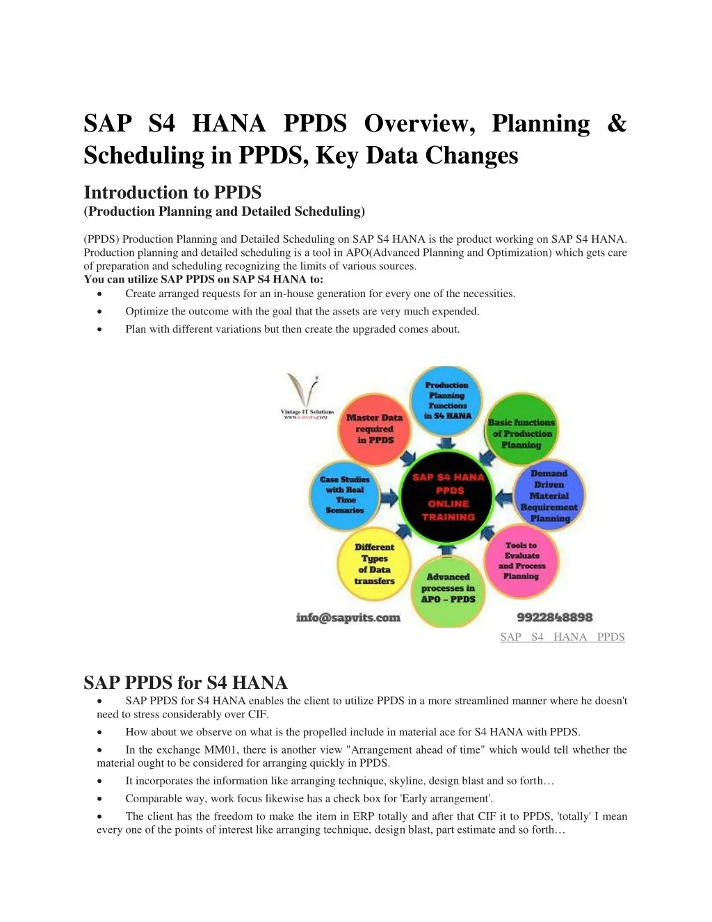 sap s4 hana ppds overview planning scheduling