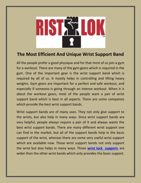 Efficient And Unique Wrist Support Band-Ristloks