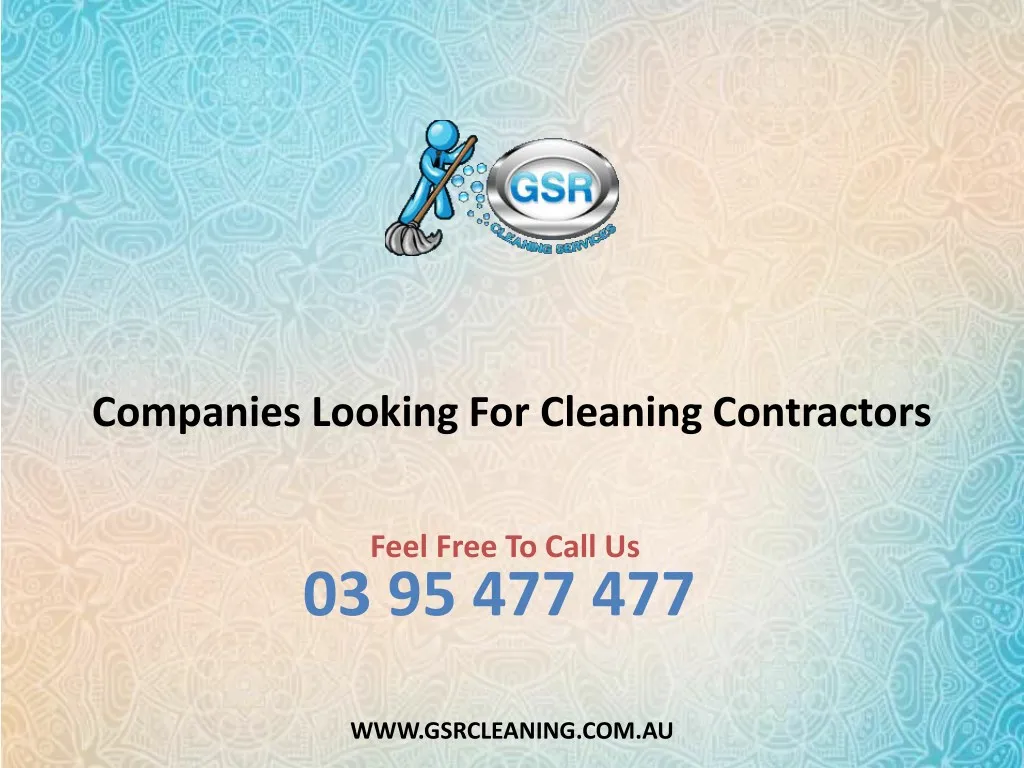 companies looking for cleaning contractors