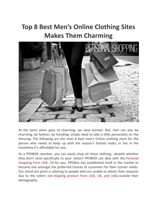 Top 8 Best Men’s Online Clothing Sites Makes Them Charming