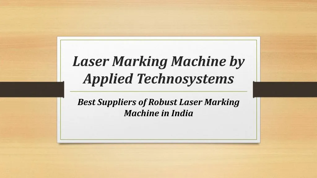 laser marking machine by applied technosystems