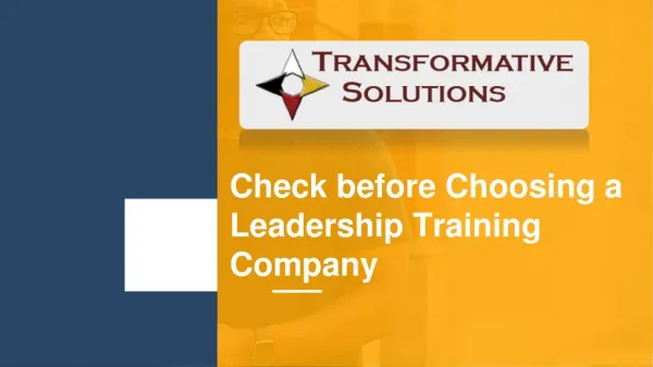 Choosing a Leadership Training Company