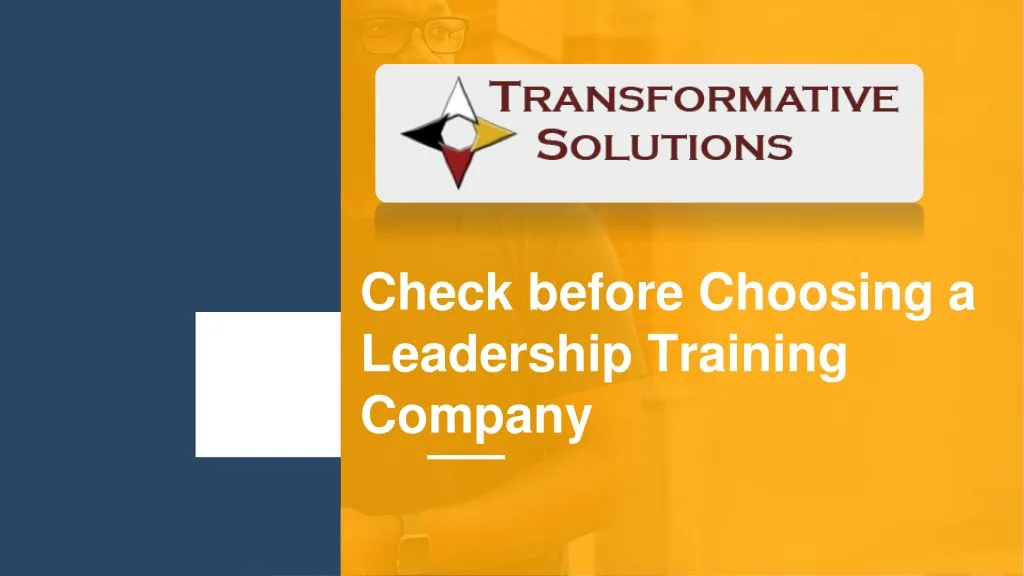 check before choosing a leadership training