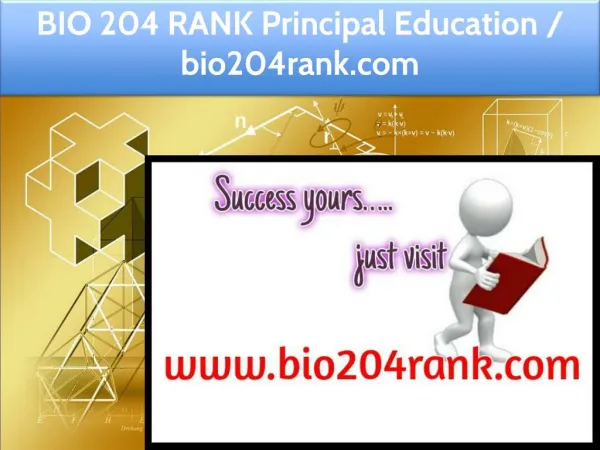 BIO 204 RANK Principal Education / bio204rank.com