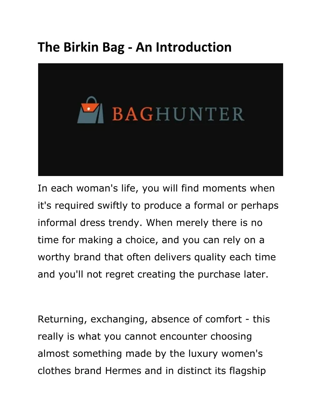 the birkin bag an introduction