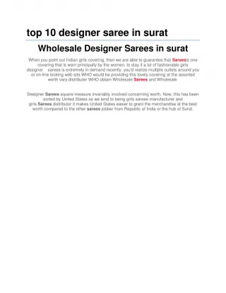 wholesale sarees in surat , designer wedding sarees