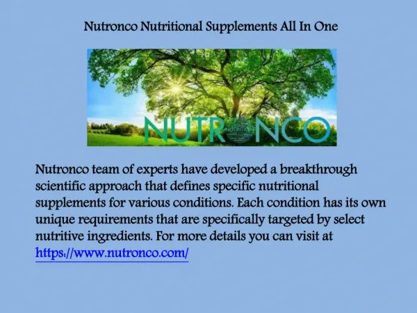 Nutronco Nutritional Supplements All In One