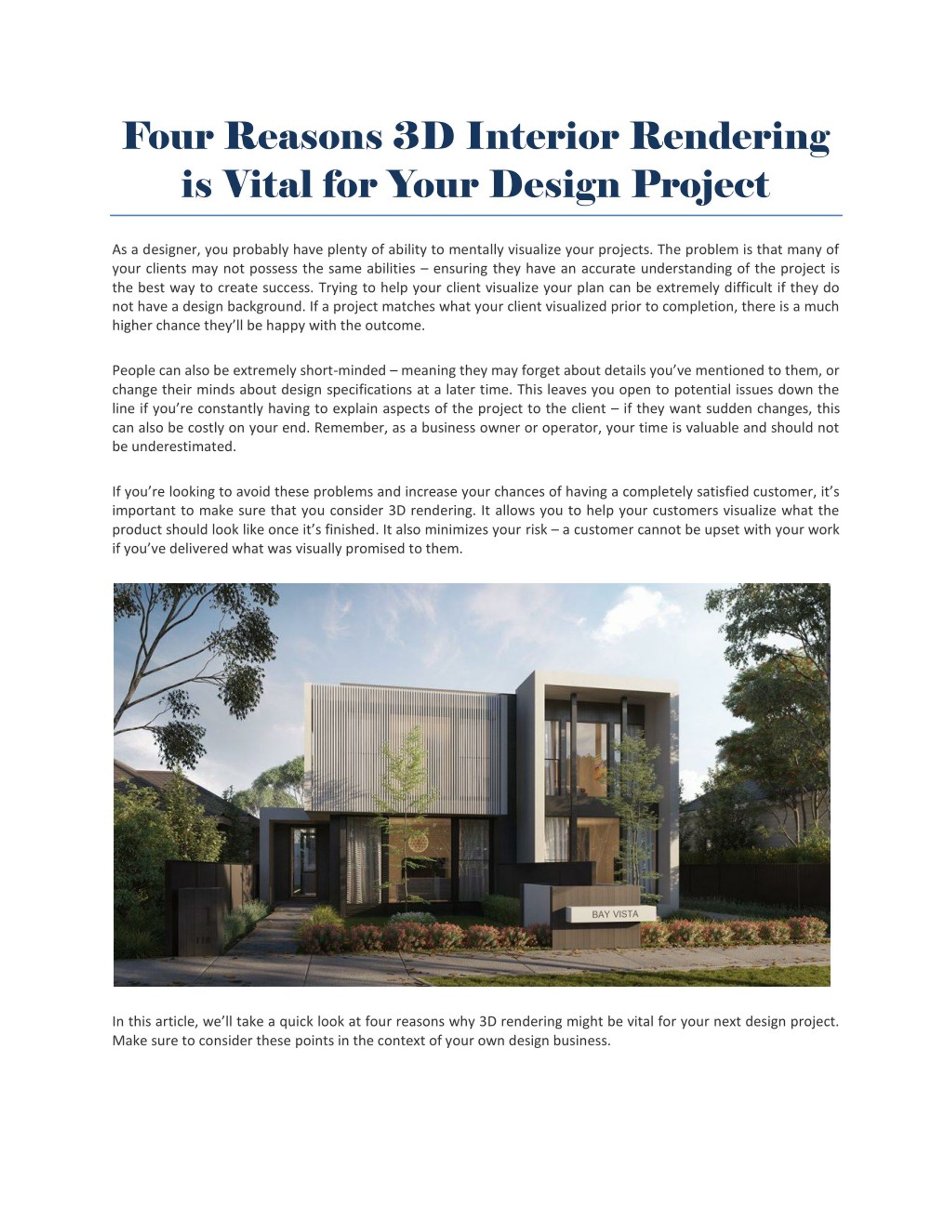 PPT - Four Reasons 3D Interior Rendering is Vital for Your Design ...