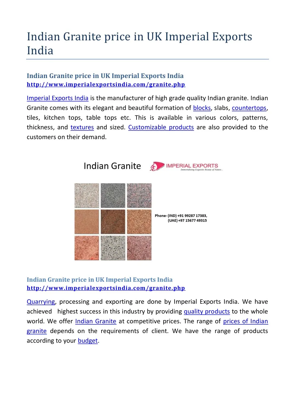 indian granite price in uk imperial exports india