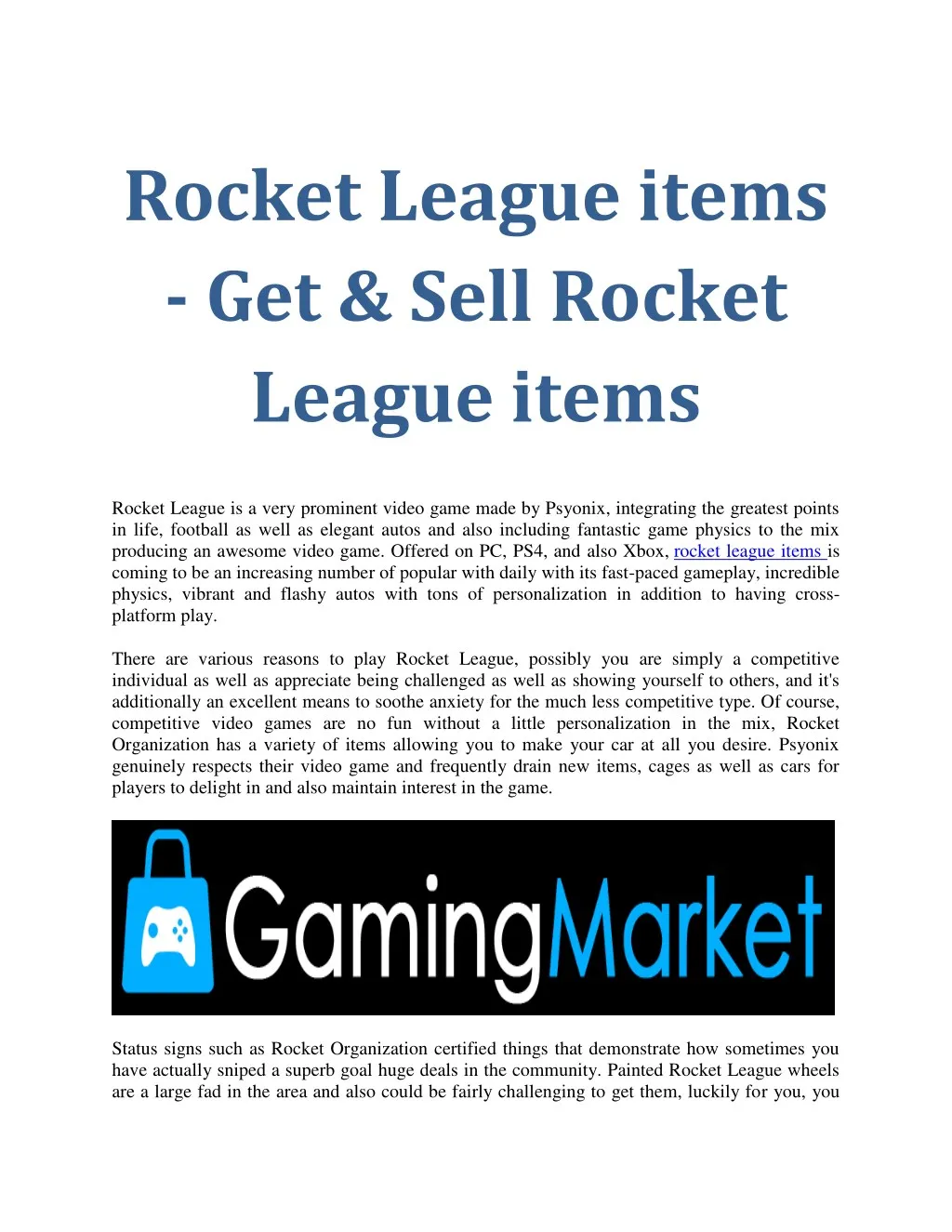 rocket league items get sell rocket league items
