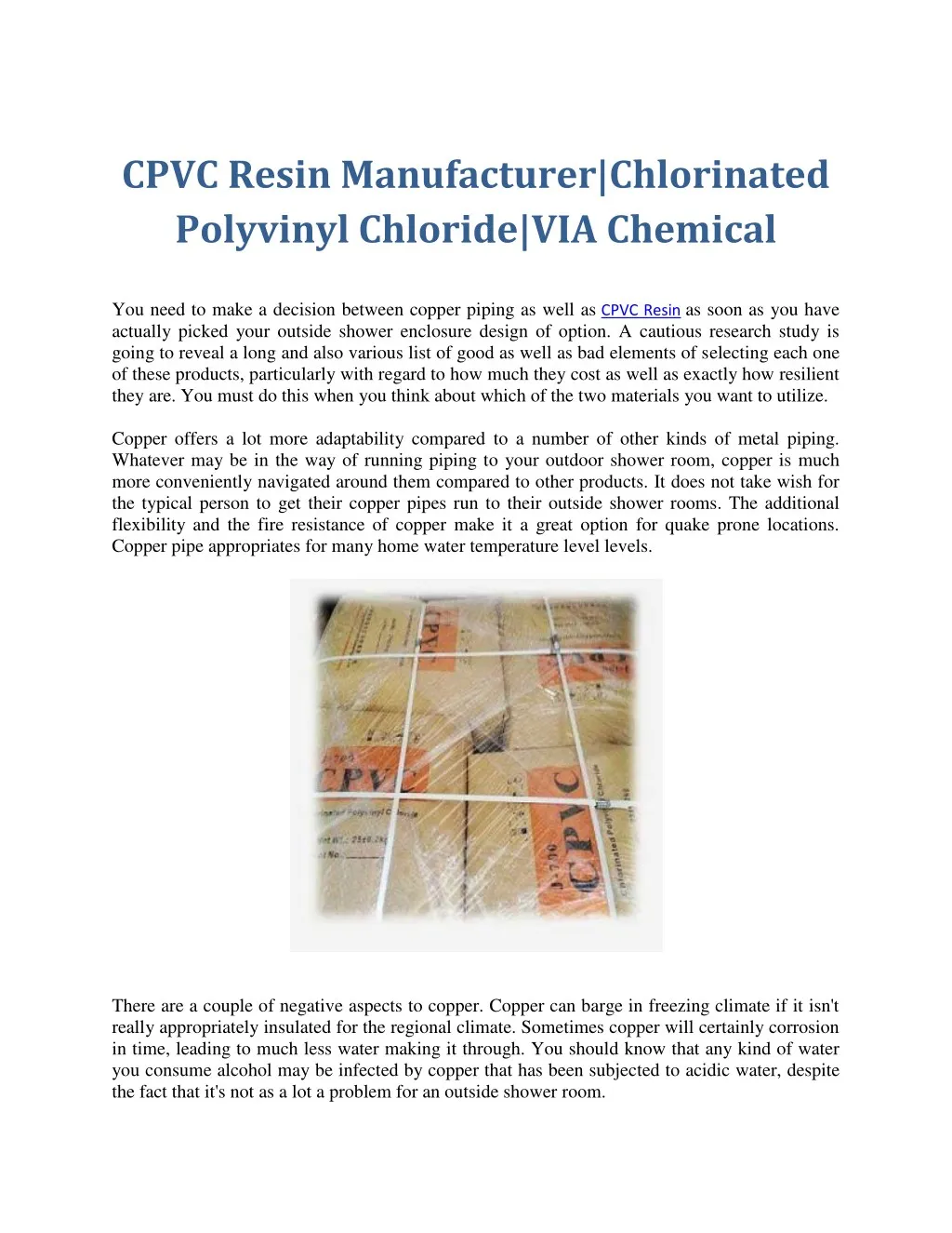 cpvc resin manufacturer chlorinated polyvinyl