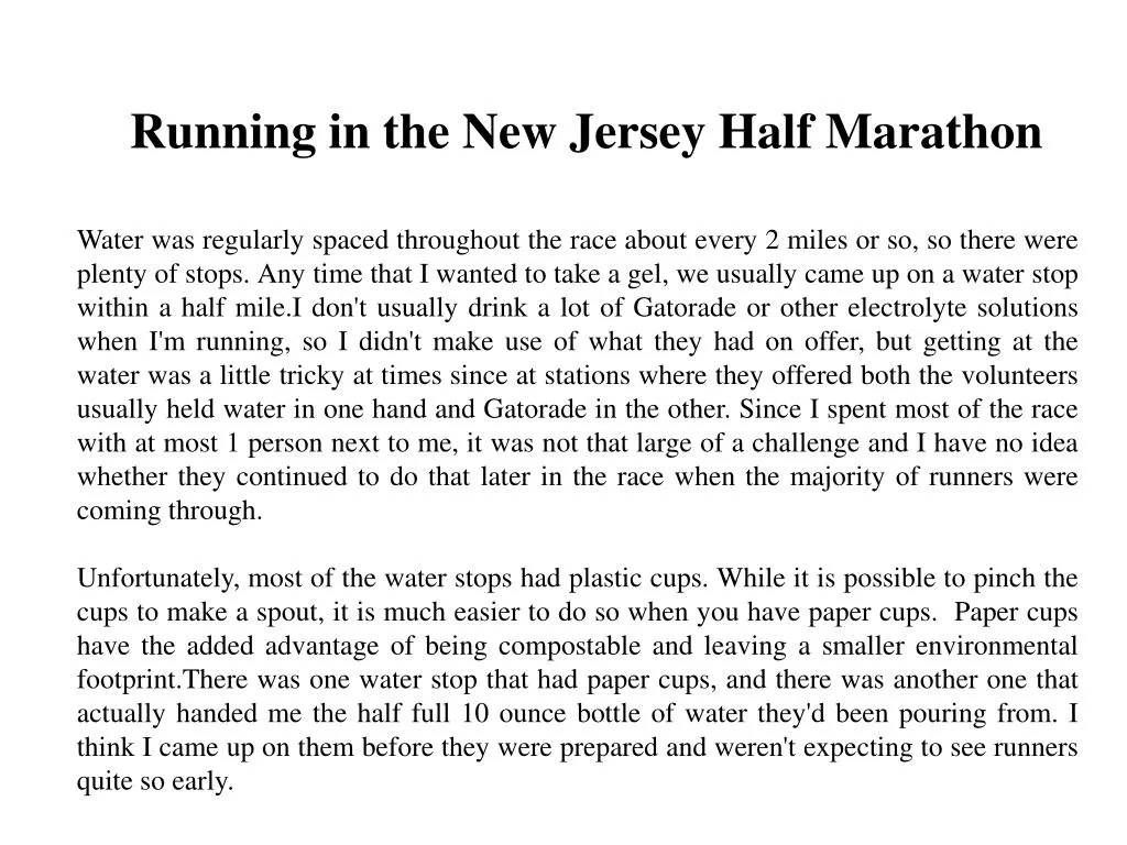 running in the new jersey half marathon