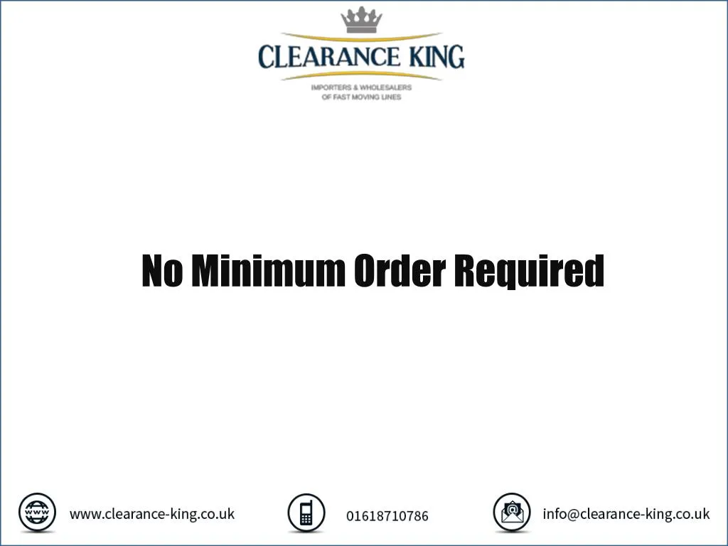no minimum order required