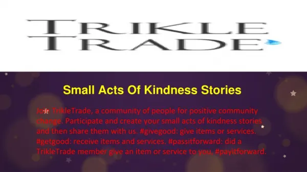 Small Acts Of Kindness Stories