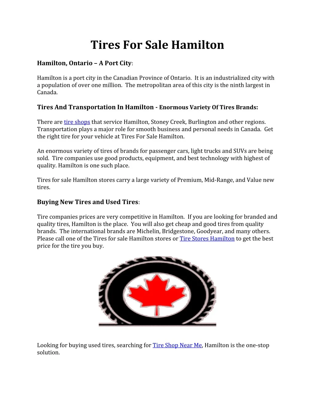 tires for sale hamilton