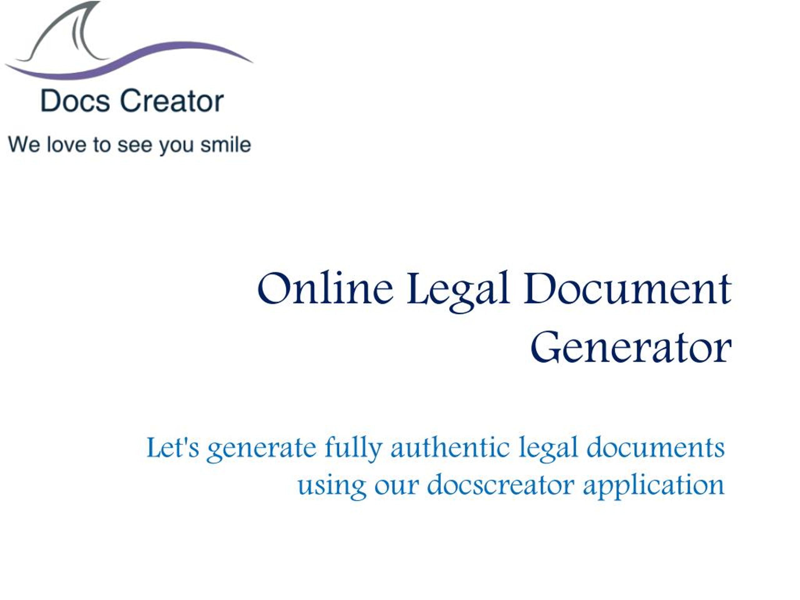 PPT - Online Legal Document Generator PowerPoint Presentation, free ...