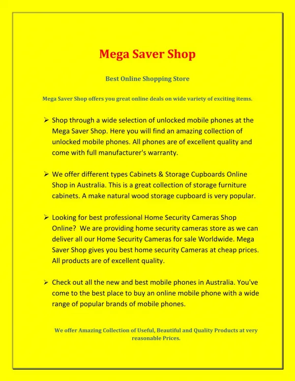 Mega Saver Shop