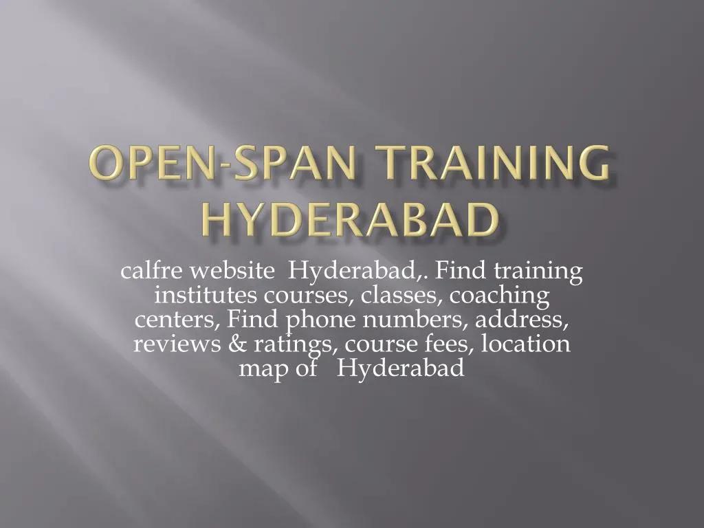 open span training hyderabad