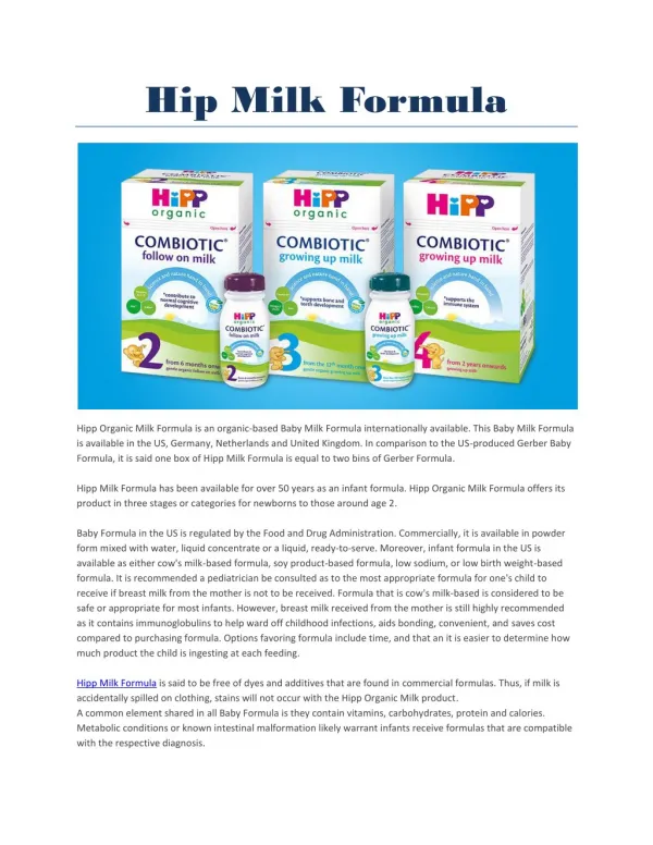 Hip Milk Formula