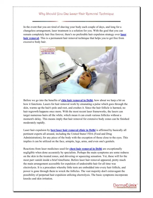 why should you use laser hair removal technique