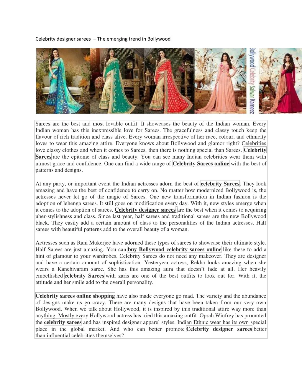 celebrity designer sarees the emerging trend
